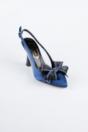 Sax Blue Satin Evening Shoe MJS4100