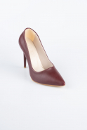 Burgundy Leather Stiletto AB1140