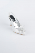 Silver Laser Cut Evening Shoe MJ9003