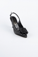 Black Satin Evening Shoe MJ9004