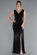 Long Black Scaly Evening Dress ABU3201