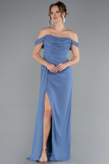 Long Indigo Chiffon Evening Dress ABU4925