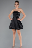 Black Strapless Balloon Skirt Short Prom Dress ABK2360
