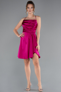 Short Fuchsia Satin Cocktail Dress ABK2366
