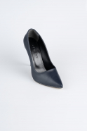Navy Blue Leather Stiletto AB1140