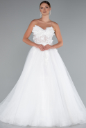 Long White Plus Size Wedding Dress ABG141