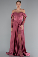Long Light Brown Satin Evening Dress ABU5054