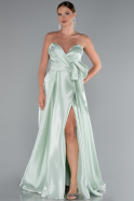 Mint Long Satin Evening Dress ABU3674