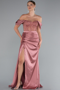 Onion Skin Long Satin Evening Dress ABU6140