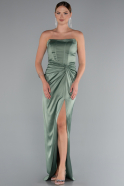 Pistachio Green Long Satin Prom Gown ABU3474