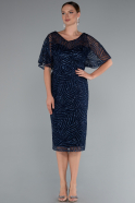 Midi Navy Blue Party Dress ABK2371