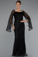 Long Black Beaded Evening Dress ABU5066