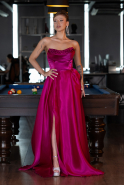 Long Fuchsia Satin Evening Dress ABU5064