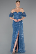 Long Indigo Scaly Evening Dress ABU5075