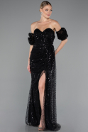 Long Black Scaly Evening Dress ABU5075