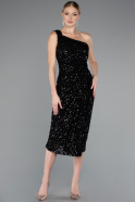 Midi Black Scaly Party Dress ABK2377