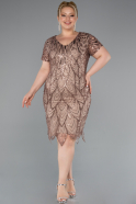 Short Cappuccino Plus Size Cocktail Dress ABK2380