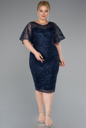 Midi Navy Blue Plus Size Cocktail Dress ABK2372