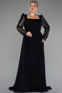 Long Black Plus Size Evening Dress ABU5094