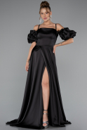 Long Black Satin Evening Dress ABU5103