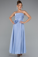 Light Blue Midi Satin Cocktail Dress ABK2363