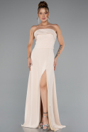 Long Beige Chiffon Prom Gown ABU5108