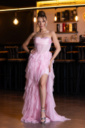 Powder Color Long Evening Dress ABU5071