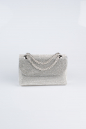 Silver Plaster Fabric Night Bag V934