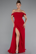 Red Long Chiffon Evening Dress ABU4925