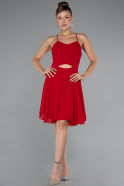 Short Red Chiffon Party Dress ABK2352