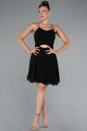 Short Black Chiffon Party Dress ABK2352