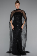 Long Black Beaded Evening Dress ABU5141