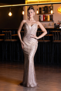 Gold Long Scaly Mermaid Prom Dress ABU5112