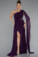 Long Purple Chiffon Evening Dress ABU5144