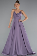 Long Lavender Satin Prom Gown ABU5146