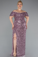 Powder Color Long Scaly Plus Size Evening Gown ABU4863
