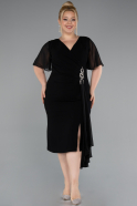Midi Black Plus Size Cocktail Dress ABK2401