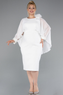 Midi White Plus Size Party Dress ABK2383