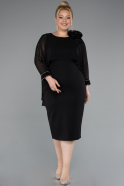Midi Black Plus Size Party Dress ABK2383