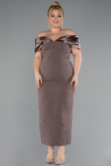 Midi Brown Plus Size Cocktail Dress ABK2379