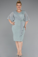Mint Midi Plus Size Evening Dress ABK1826