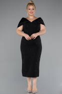 Midi Black Plus Size Cocktail Dress ABK2400