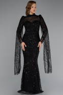 Long Black Beaded Evening Dress ABU5152