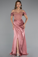 Onion Skin Long Satin Evening Dress ABU5130