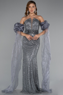 Anthracite Long Evening Dress ABU5100