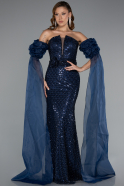 Navy Blue Long Evening Dress ABU5100