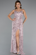 Long Powder Color Scaly Evening Dress ABU5167