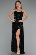 Long Black Scaly Evening Dress ABU5167