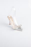 Silver Leather Evening Shoe AB1145