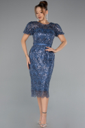 Midi Indigo Beaded Cocktail Dress ABK2412
